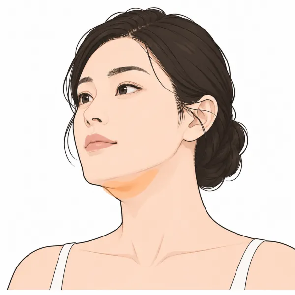 선택한 고민 부위를 주황색으로 표시한 얼굴 일러스트